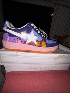 Bape STA Low Top Sneakers in Purple, Galvin south rare exclusive 8 (26)